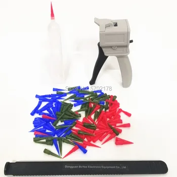 Manual Caulking Gun Applicator Glue Gun with 300piece Tapered Dispensing Needle tips 55cc Glue Dispenser Syringe Barrel tt 14g 27g 1000pcs bag dispensing needles blunt glue liquid dispenser dispensing needle plastic tapered tips
