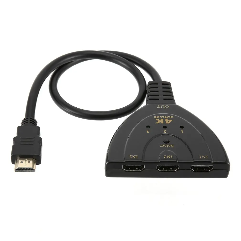 4k x 2k 3D Mini 3 Port Switch HDMI 1.4b 4k Switcher HDMI Splitter 1080p 3 in 1 Out Port Hub for DVD HDTV Xbox PS3 PS4