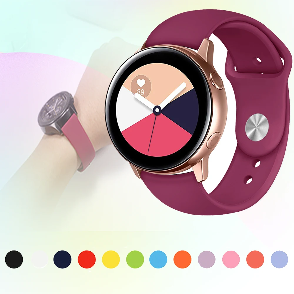 20 мм мягкий силиконовый ремешок для часов Samsung Galaxy Watch Active2 42 44 Gear S2 спортивный