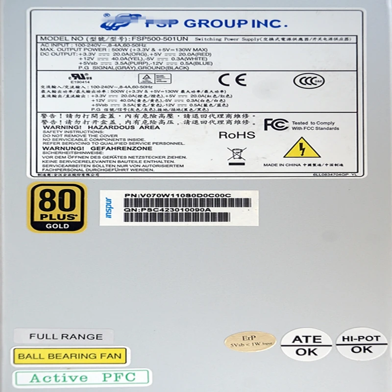 Блок питания для FSP 1U 500W блок питания FSP 500-501UN