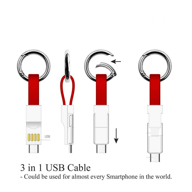 3 в 1 USB кабель для iPhone samsung Xiaomi мульти зарядное устройство для быстрой зарядки Micro USB кабель 2 в 1 мобильный телефон usb type C кабель