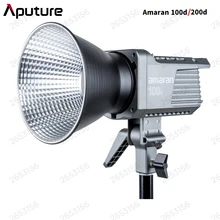 Aputure amaran 100d 200d 5600k led luz de vídeo cri95 + tlci96 bluetooth app controle 8 efeitos de iluminação dc/ac fonte de alimentação