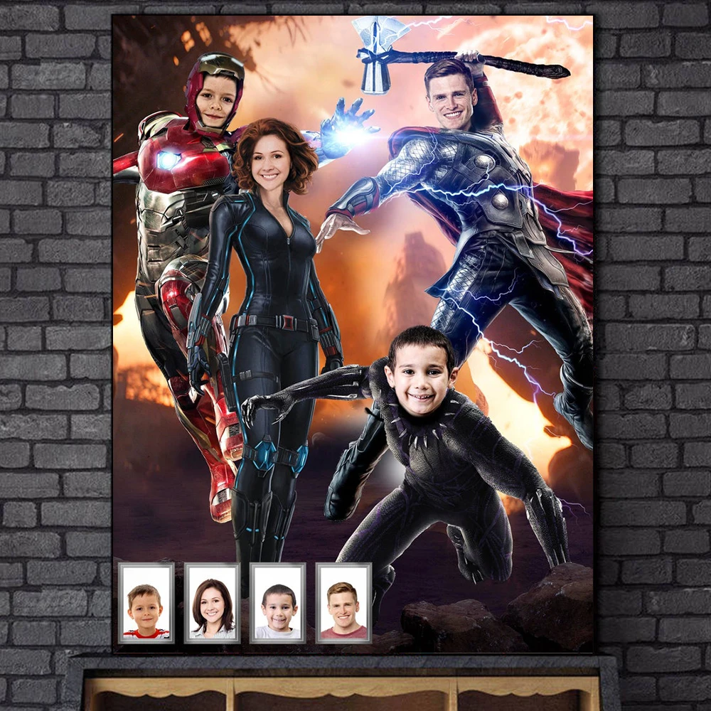 Персонализированная ПОРТРЕТНАЯ ФОТОГРАФИЯ Marvel мстители изображение вашего