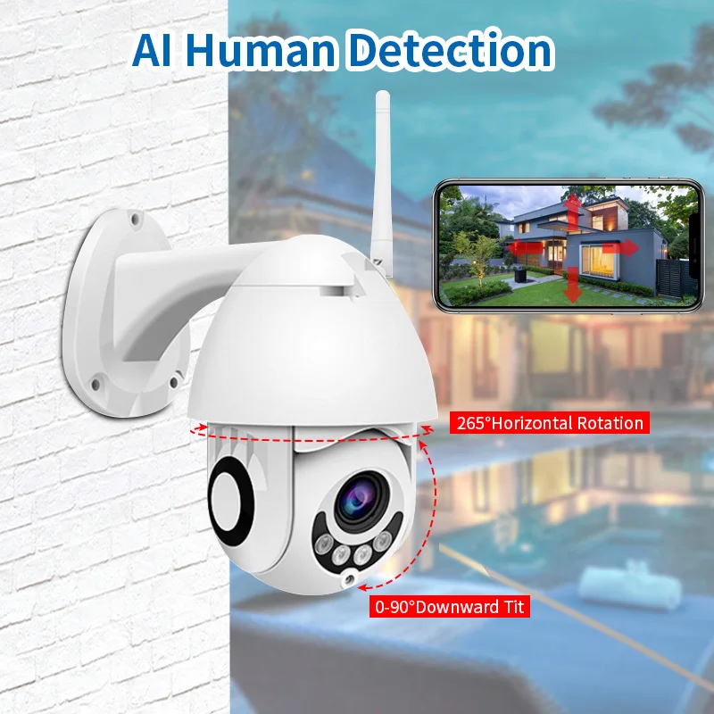 IP камера купольная PTZ Wi Fi 1080P 2 МП|camera panoramic|camera vwcamera pen |