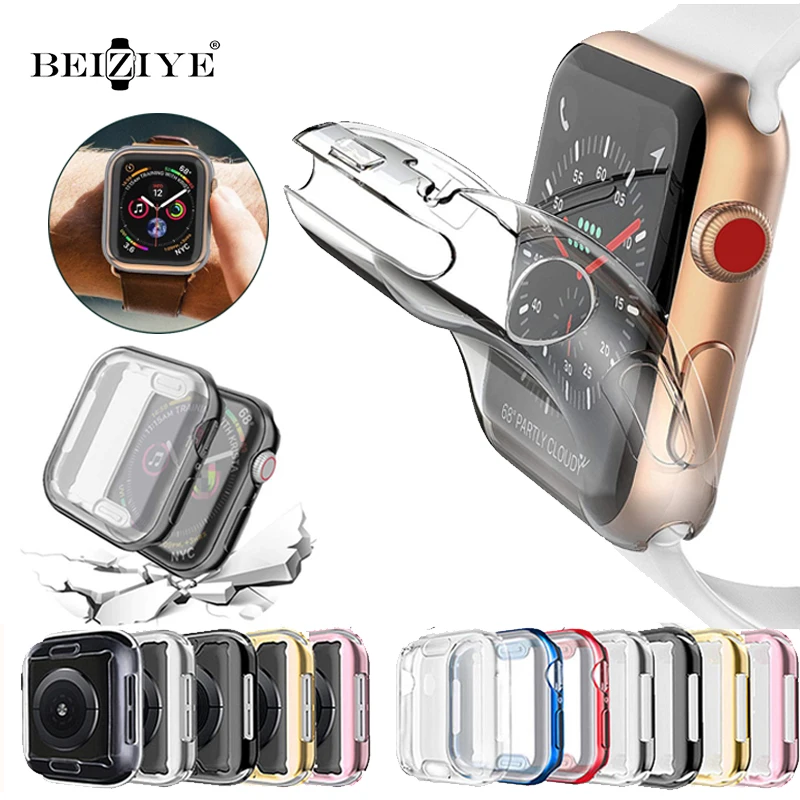 Чехол для часов Apple Watch Series 6 SE 5 4 3 2 1 защитная крышка экрана iWatch чехол из ТПУ 38 мм 42 40