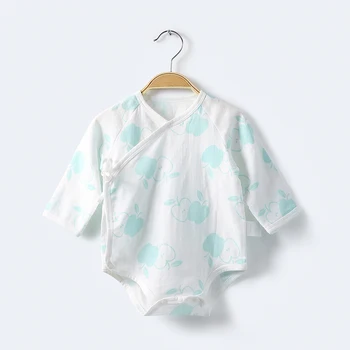 

baby Girls onesies print long-sleeve newborn baby boys triangle romper bag fart clothes Gauze monk