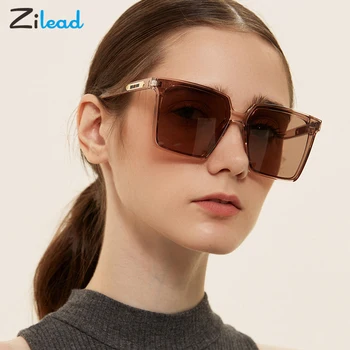 

Zilead Big Square Frame Glasses Sun Glasses For Women Fashion 2020 Colored Lens Retro Fashion Comfortable Sunglasses