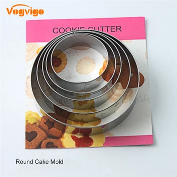 

VOGVIGO 5pcs/Set DIY Mousse Cake Decoration Molds Stainless Steel Round Mousse Ring Mold Bakery Biscuit Tools