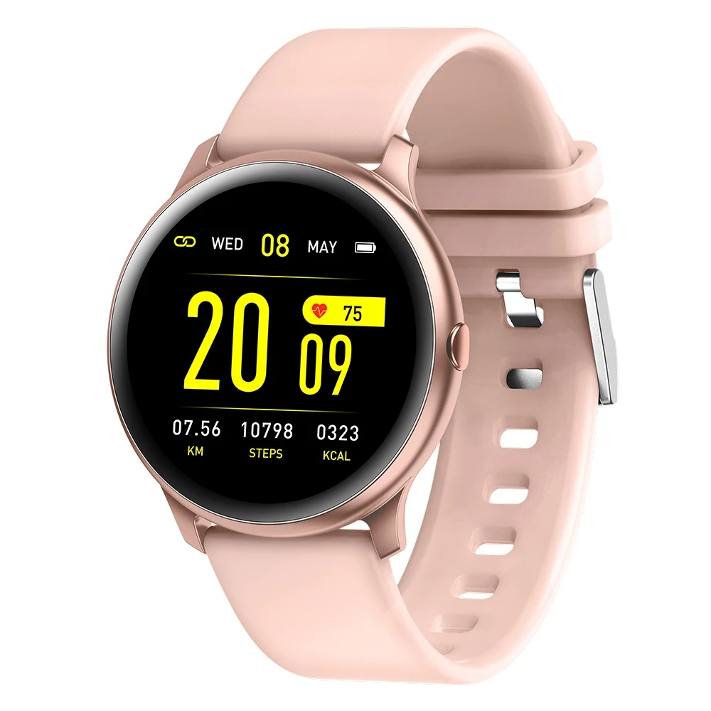 Смарт-часы в режиме реального времени, спортивные часы для здоровья, Bluetooth, умные часы для женщин, умные часы KW19 IP67, водонепроницаемые Смарт-часы для мужчин - Цвет: Pink Smart Watch
