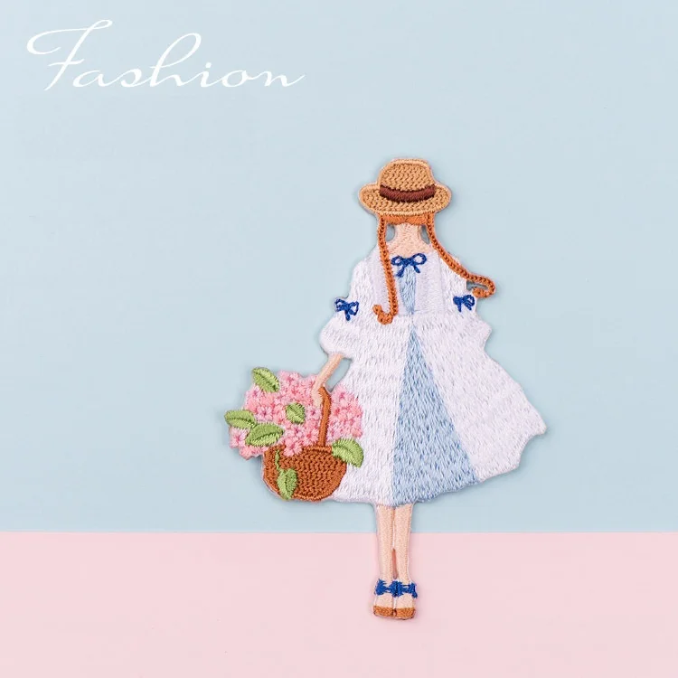 

Wholesale Boutique 10pcs Fashion Cute Embroidery Flower Giirls DIY Patch for Hairpins Brooch Cloth Decoration DIY Accessories