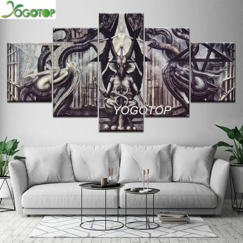 diy Diamond Painting 5D Full Mosaic Diamant Embroidery Airplane Pictures Wall Art 5 Pieces Alien Promotion Baphomet ML1148 | Дом и сад