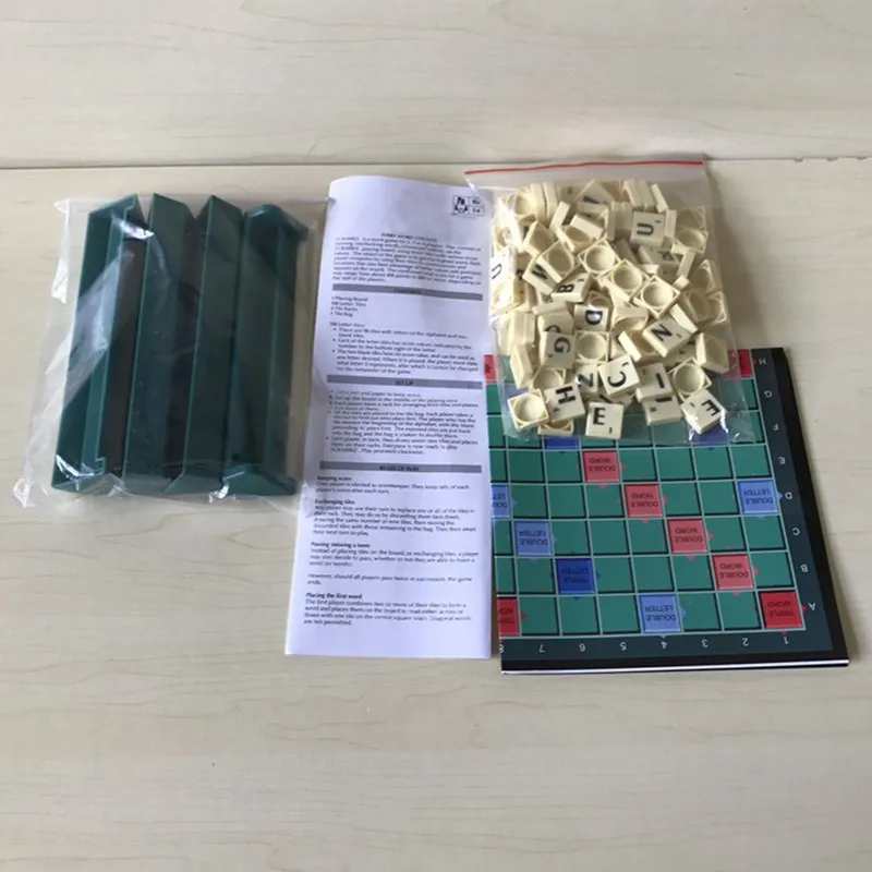 Scrabble кроссворд табулейро Jogo Ortografia Instrumento Mesa de Jogo de Palavras de Ortografia Carta Jigsaw Puzzles Crianç