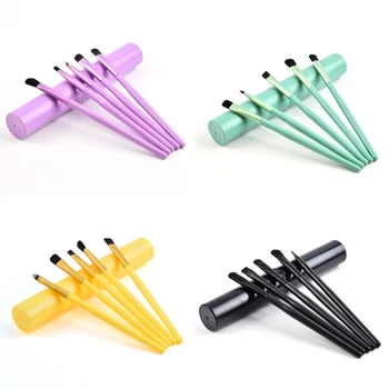 

YWK High Quality New Professional Pony Hair Eyeshadow Brushes Set Black 5 pcs Makeup Brushes For Eye Makeup Tool Kit