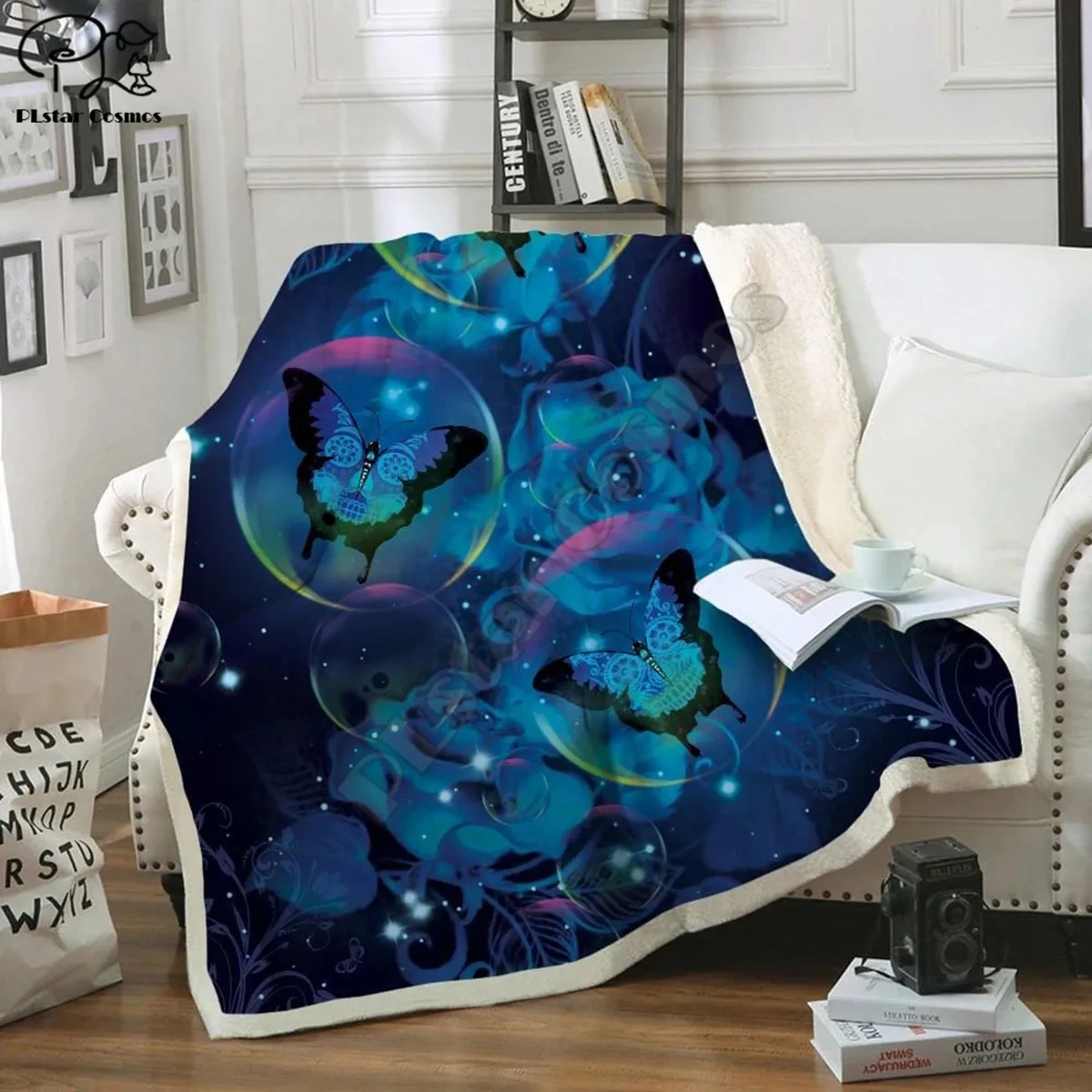 

Bubble Skull Butterfly animal Fleece Blanket 3D full printed Wearable Blanket Adults/kids Fleece Blanket drop shippng style -2