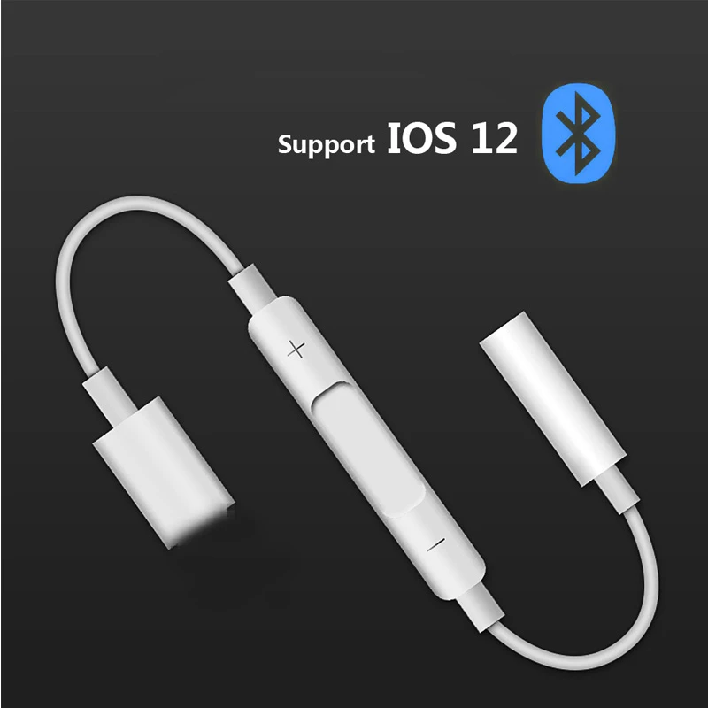 Для IOS 8-контактный 3,5 мм разъем для наушников адаптер Bluetooth аудио вспомогательный конвертер для Apple IPhone XR XS Max 7 8 Plus сплиттер кабель