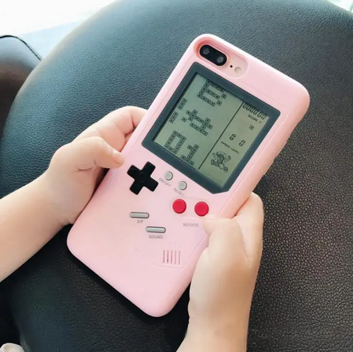 GB Gameboy Tetris Phone Case for iPhone X 6 6s 7 7plus 8 8plus Plus XS Max XR Play Blokus Game Console Cover Without Battery