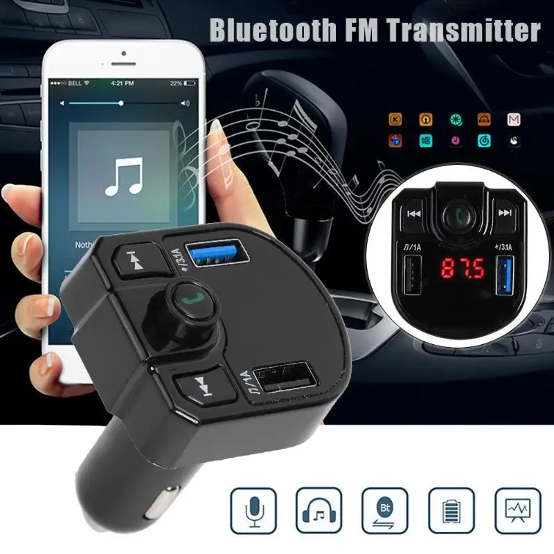 M9 автомобильный Bluetooth адаптер беспроводной Bluetooth FM модулятор свободный Ручной ЖК MP3-плеер Автомобильное USB зарядное устройство USB Bluetooth музыкальный приемник