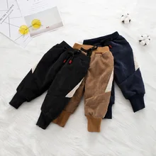 Осенне-зимняя одежда для мальчиков; брюки; Новинка года; стильные детские повседневные брюки из плотного вельвета в Корейском стиле; бархатные брюки
