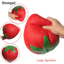 Besegad милый Kawaii Большой огромный мягкий мягкое фрукты клубники игрушки медленно поднимающиеся для детей взрослых снимает стресс