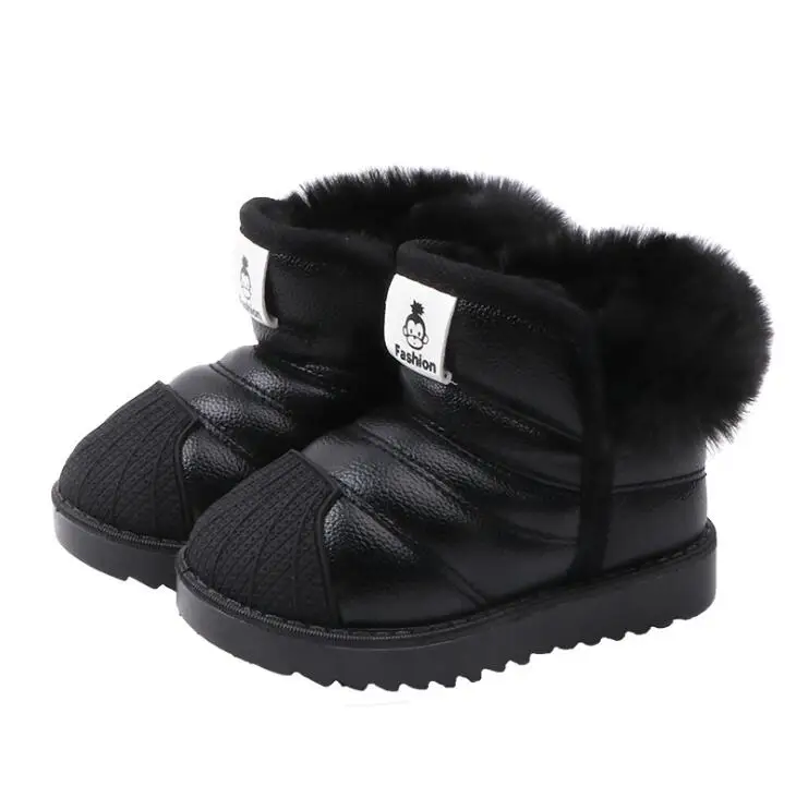 Brand Winter Children's Snow Boots Kids Baby Boys Waterproof Non-Slip Boots Shoes Girls Fashion Cotton Plush Warm Shoes