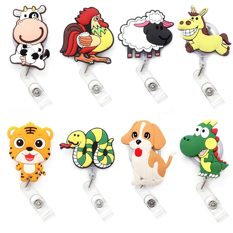 

New 60cm Silicone Chinese Zodiac Console Retractable Badge Reel Students & Nurse Exhibition Enfermera Name Card ID Card Chest