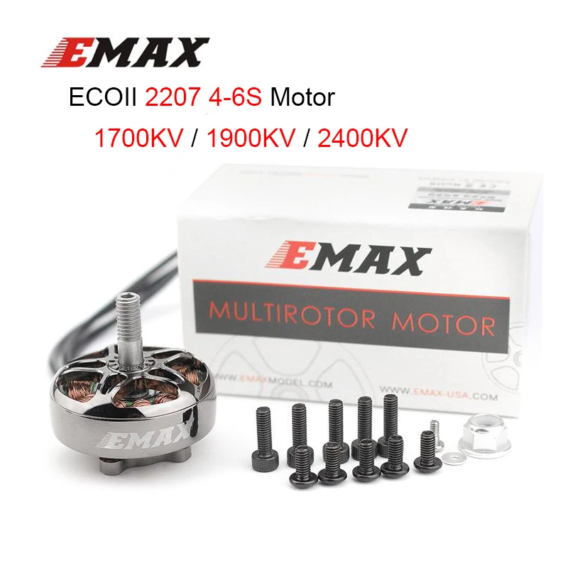 EMAX ECOII 2207 6S 1700KV/1900KV 4S 2400KV бесщеточный двигатель для FPV гоночного дрона