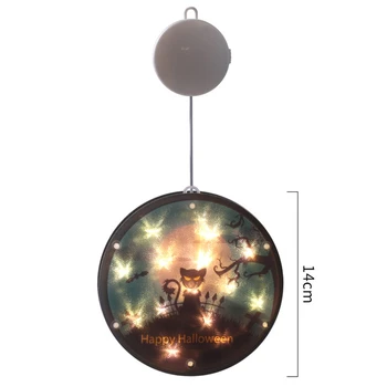 

Battery Powered 3D Black Cat Warm White LED Fairy Hanging Light for Indoor Windows Halloween Ornament Party Decor Lantern