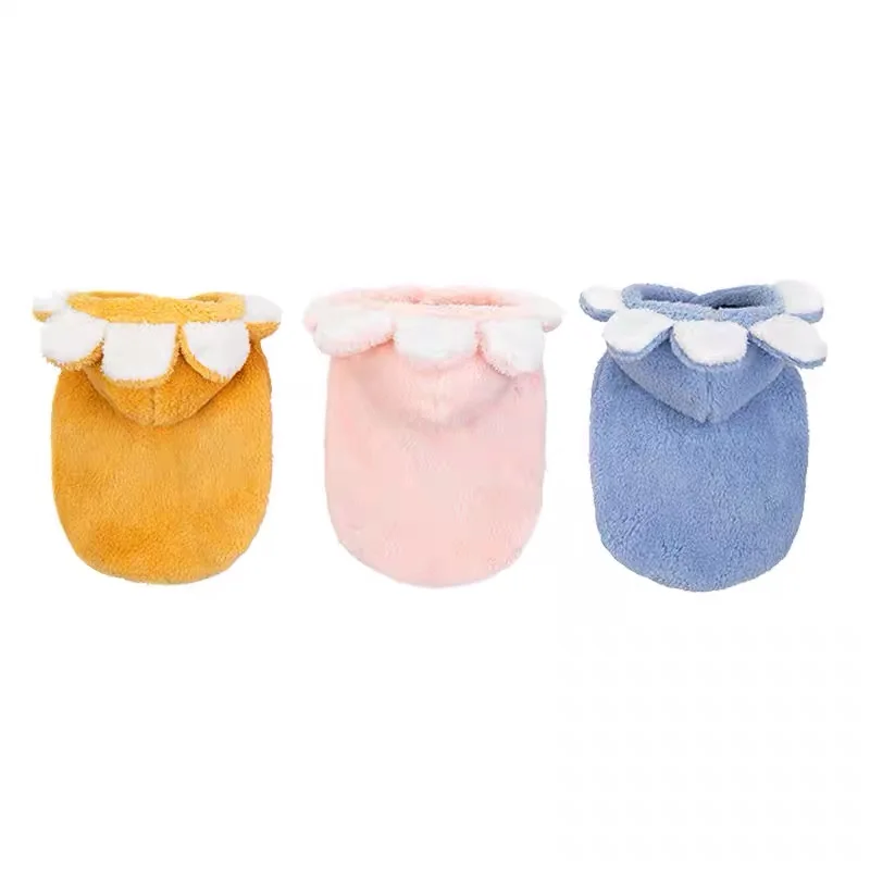 Winter Warm French Bulldog Sunflower Hoodie Coat Jacket Pet Dog Clothes for Small Medium Dogs Corgi Pug Sweater Costume KLC05