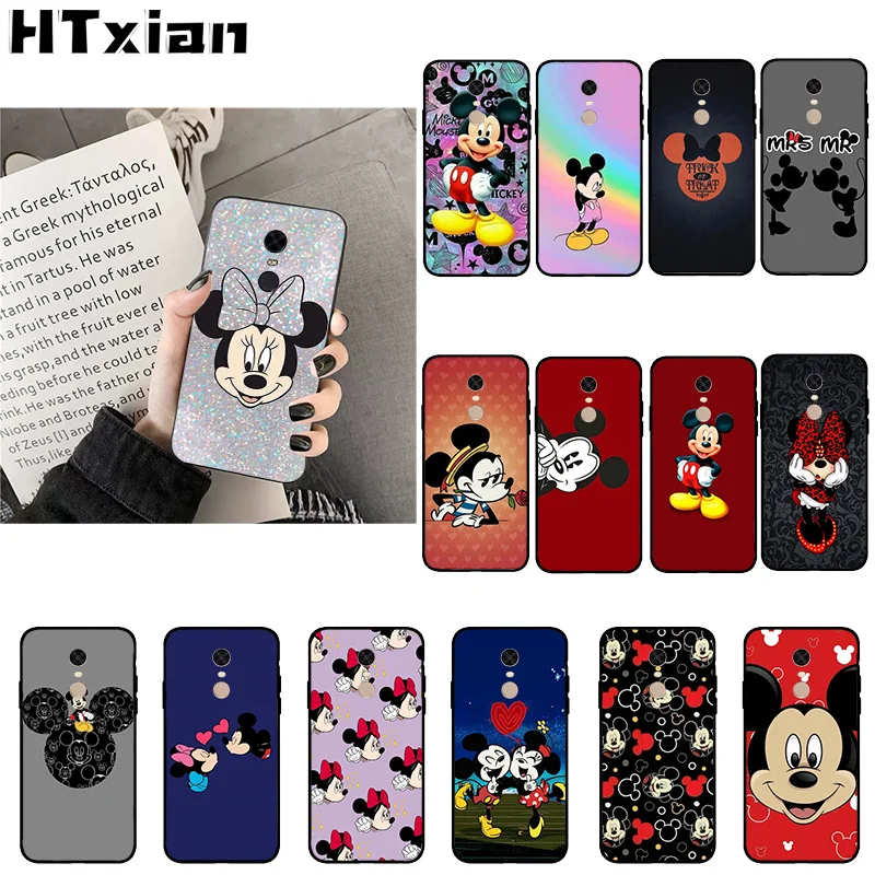 HTXian beauty Beast bishujo целующийся Микки Минни Маус чехол для телефона Xiao mi Red 5 5Plus 7 K20 Note5 6A