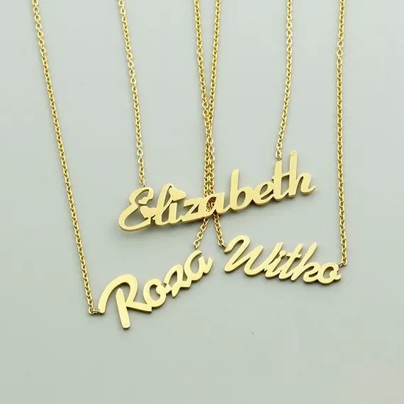 Любое персонализированное ожерелье s для женщин, колье золотого цвета из нержавеющей стали, корона, Старое Английское арабское именное ожерелье
