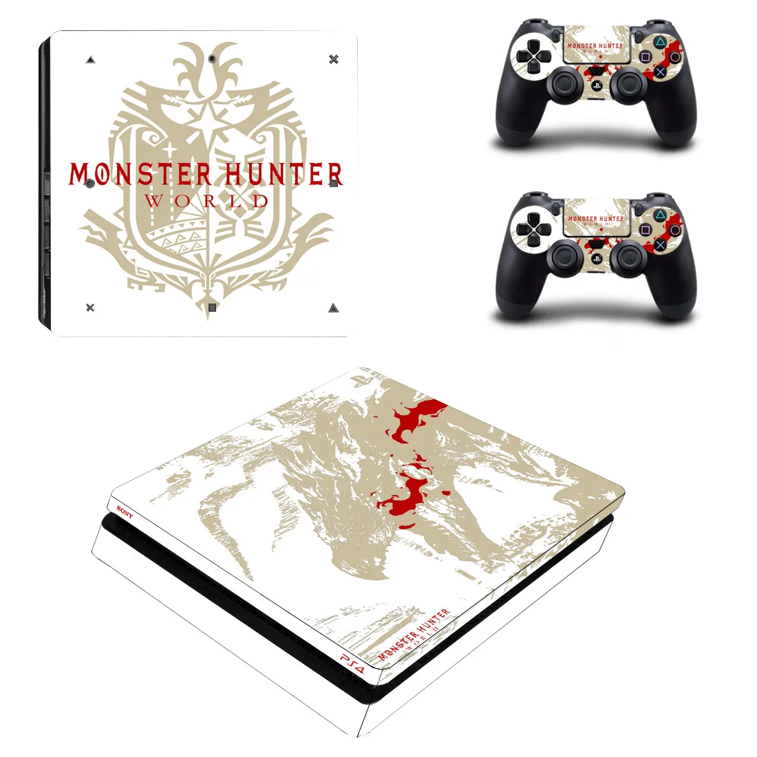 PS4 тонкие наклейки Monster Hunter PS 4 Play станция 4 тонкий стикер кожи Adesivos для playstation 4 тонкая консоль и контроллер