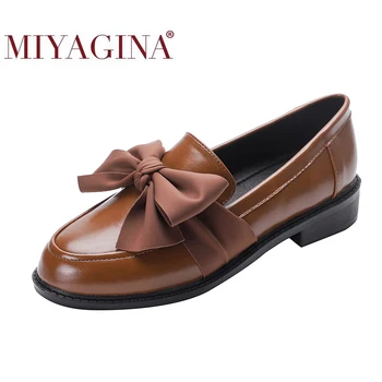 

MIYAGINA women shoes oxfords formal work footwear black flats slip-on retro shoes patent leather women shoes Loafers