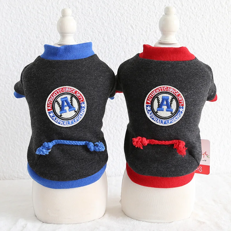 

2019 Autumn and Winter Newest A Standard Picture Cotton Dog Vests with Rope Decor Two Feet Pet Clothing Ropa Para Perro