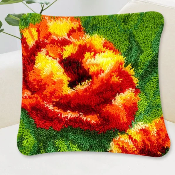 Cross Stitch Cushion Cover Sofa Decorative Pillow Case Violet Chunky Yarn for Embroidery DIY Unfinished Throw |