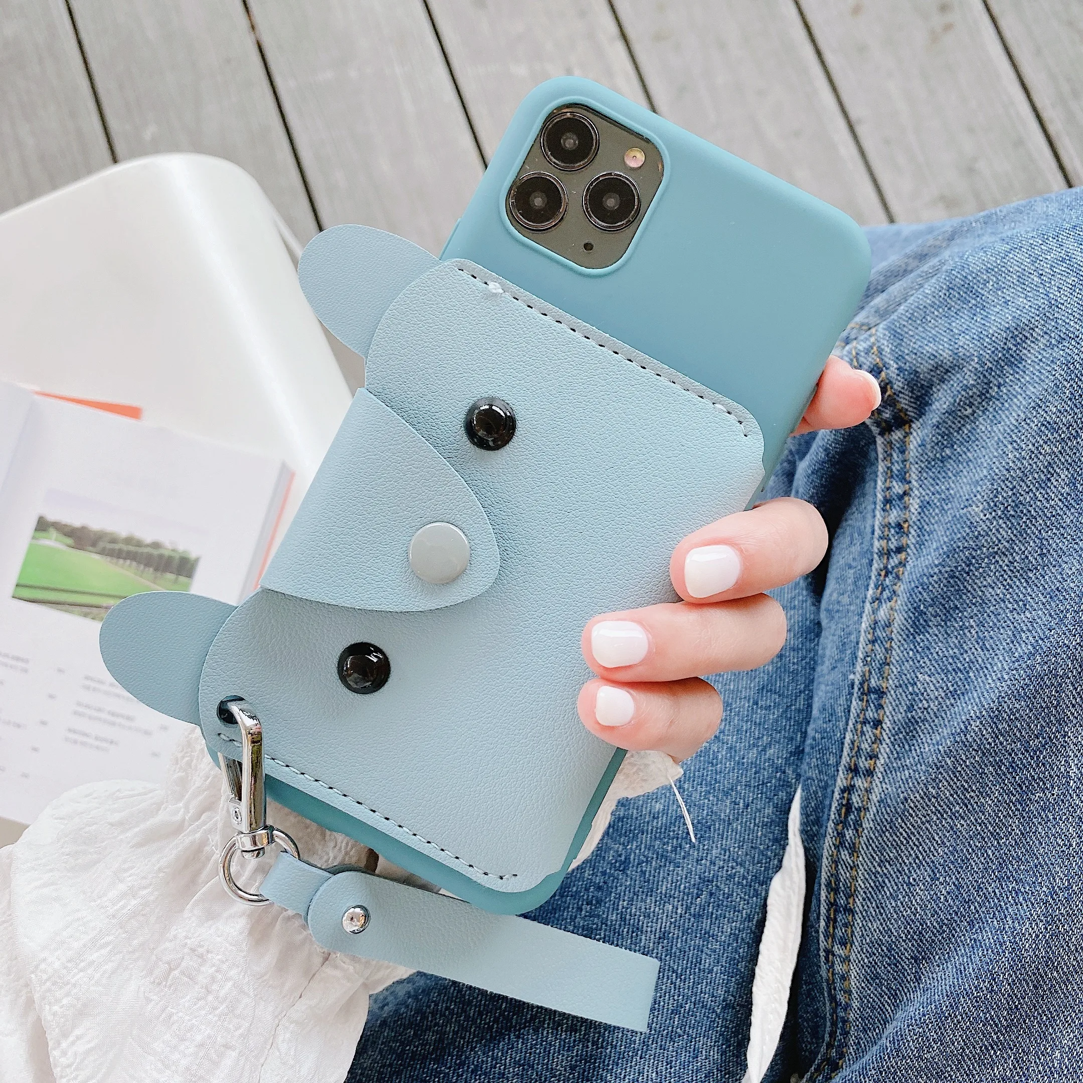 

Soft silicone puppy coin purse mobile phone case for iphone 11 pro max case for iphone 6 6s 7 8 plus x xr xs max cover wallet