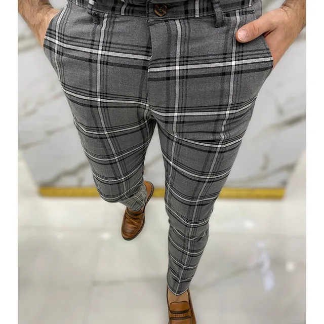Plaid Pants For Men Checkered Trousers 
