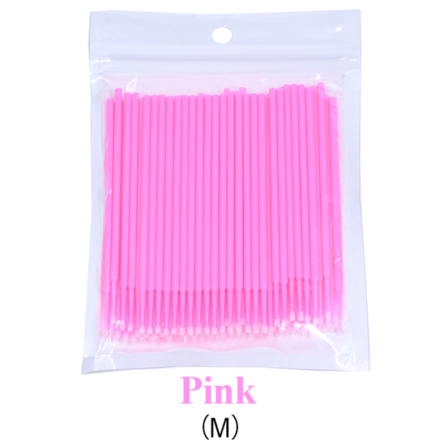 Colorful Disposable Mini Brush Eyelashes Extension Swabs Bulk Grafting Lashes Cleaning Makeup Tool Swab Cotton Sticks