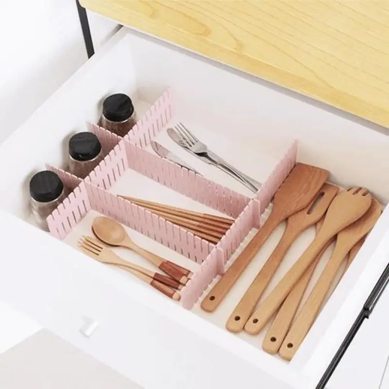 Diviseur de bloc ajustable pour vêtements et chaussettes 4 pièces planche en plastique tiroir pour articles divers bricolage, finition et rangement, Partition
