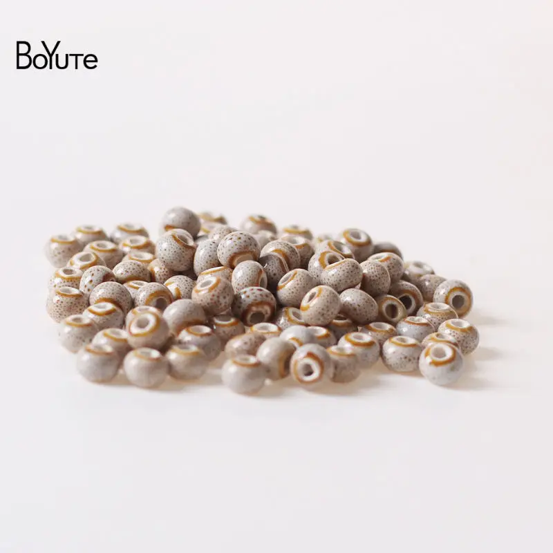 Beads 10 BoYuTe 50 шт 6 мм 8 мм глазурные керамические, фарфоровые шарики Diy ручной работы для изготовления ювелирных изделий - Цвет: Beads 10