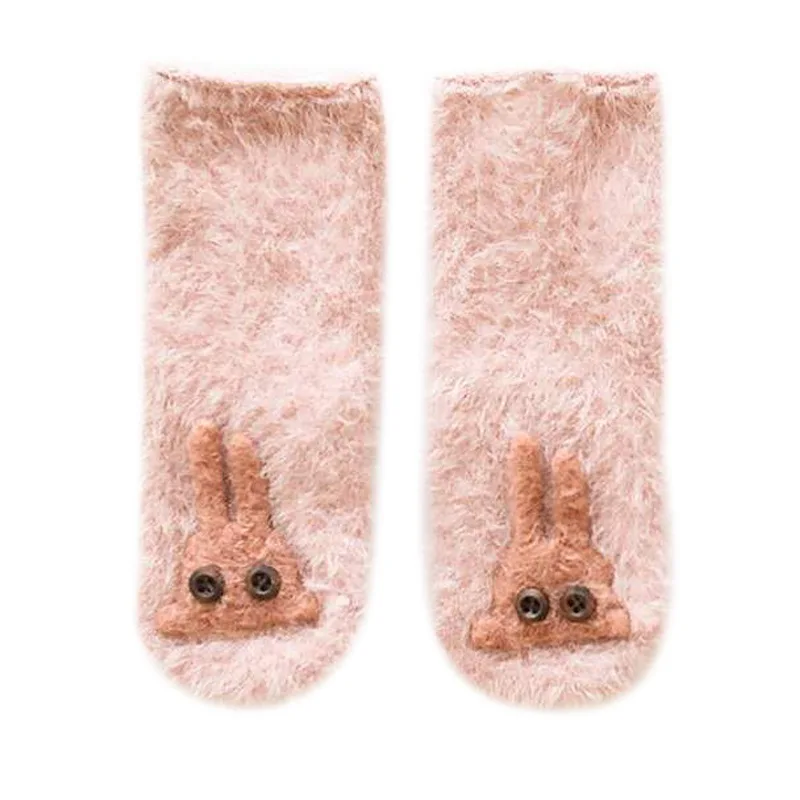 rabbit S Uinisex Носки для малышей; хлопковые бархатные зимние махровые Носки теплая одежда для маленьких мальчиков/девочек, носки-тапочки для малышей аксессуары - Цвет: rabbit S