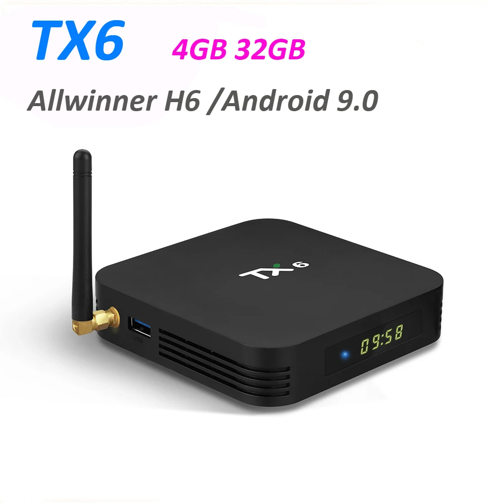 5 шт. TX6 Smart Android 9,0 tv BOX 4G 32G Allwinner H6 Quad core 2,4G+ 5G Dual Wifi BT 4,1 телеприставка 4K HD H.265 медиаплеер