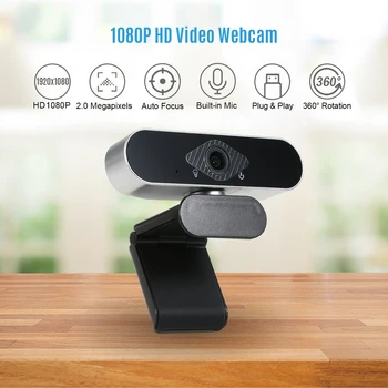 

2MP 1080P HD Computer Camera Video Conference Camera Webcam Auto Focus 360° Rotation