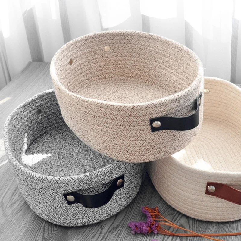 

3Pcs/Set Cotton Desktop Storage Basket Sundries Underwear Storage Box Diy Office Desktop Organize Sundries Container Laundry B