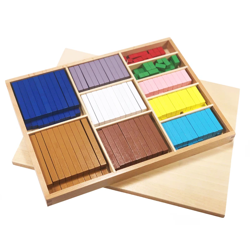 

Montessori Math Wooden Toy 20 Kinds 1-10cm Colorful Blocks Digitals Stick Wood Box Teaching Aids Toys for Children Educational