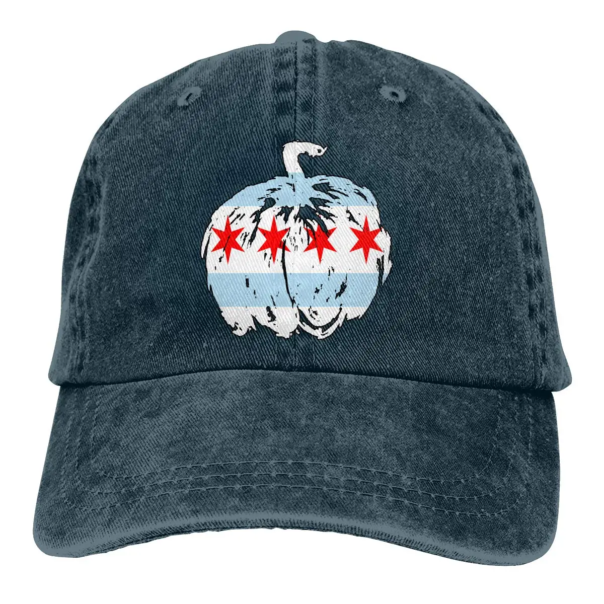 Chicago Pumpkin флаг "Хэллоуин" для мужчин и женщин регулируемые бейсболки джинсовые Jeanet Dad головные уборы