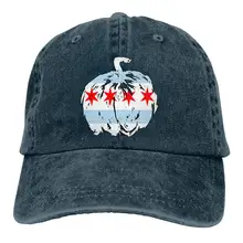 Chicago Pumpkin флаг "Хэллоуин" для мужчин и женщин регулируемые бейсболки джинсовые Jeanet Dad головные уборы