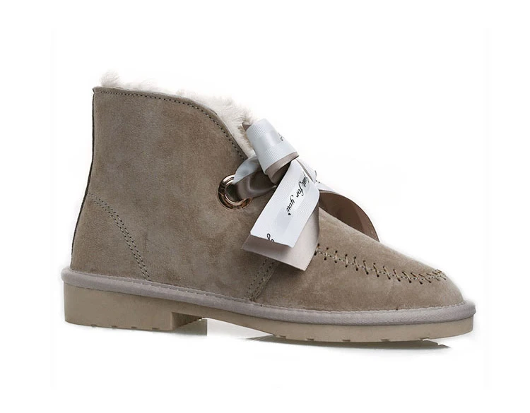 GRWG High Quality Genuine Leather Women Snow Boots Natural Fur Winter Boots Women's Fashion Ankle Boots Wool Women Shoes