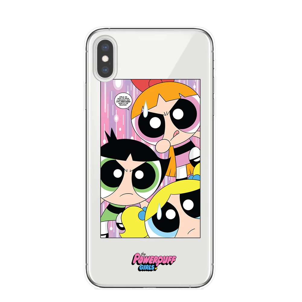 Симпатичные Powerpuff девушки полицейский INS телефон чехол для iPhone 11 Pro XS Max X XR 8 7 6 6S Plus 5s SE Мультфильм прозрачный ТПУ Fundas