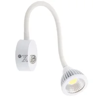Wall Lamp 5W 7W Home Hotel Loft Bedside Reading Book Black Silver Light Flexiable ON/OFF Switch 90-260V Spot LED Bulb 1