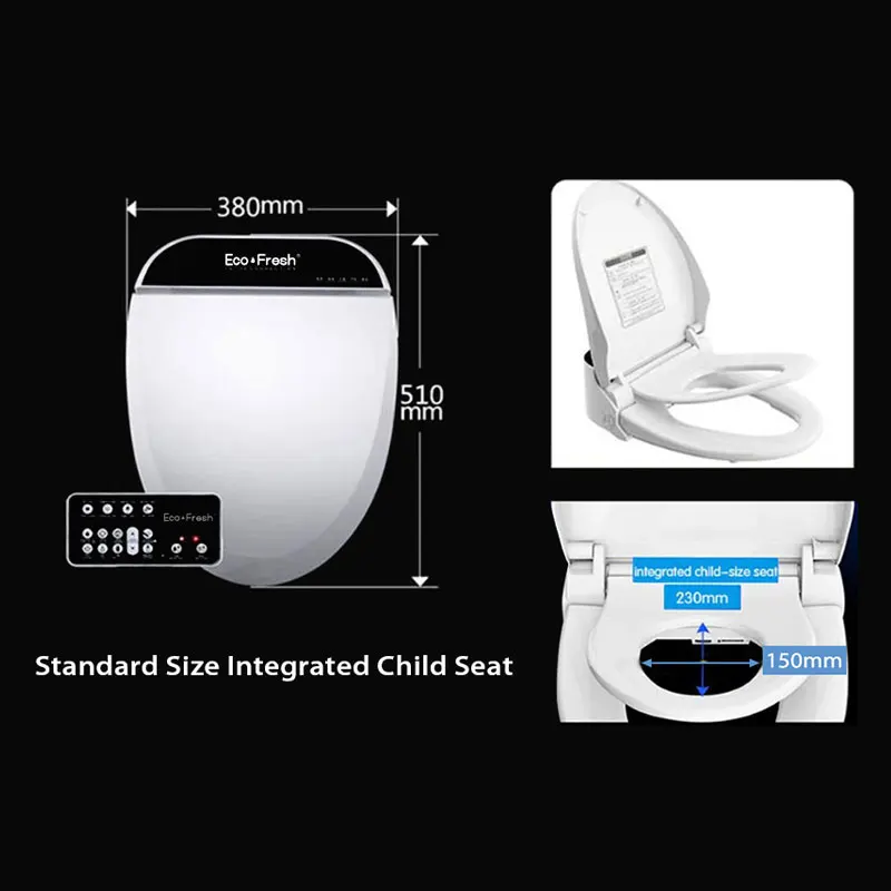 Ecofresh смарт-сиденье для унитаза washlet Электрический крышка биде интеллектуальные биде тепла чистой высыхание Массаж Уход за детьми женщиной Стариками - Цвет: Model 1 child seat